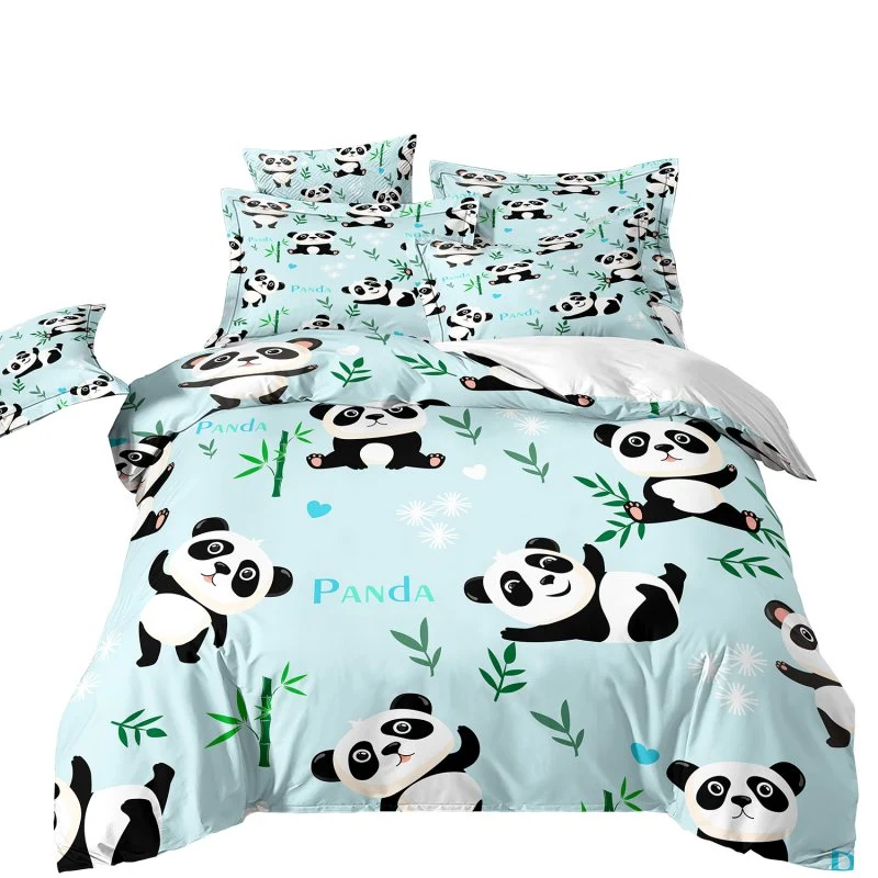 Parure Housse de couette enfant en polycoton PANDA