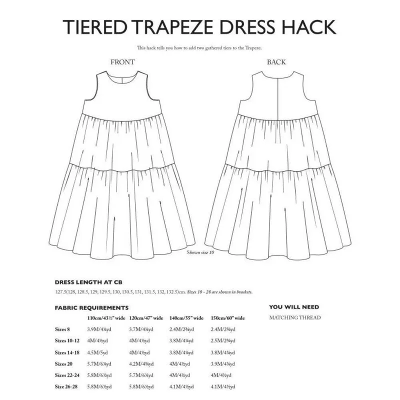 PATRON DE COUTURE PDF | Ajouts pour le patron Trapeze | Merchant & Mills | UK 20–28