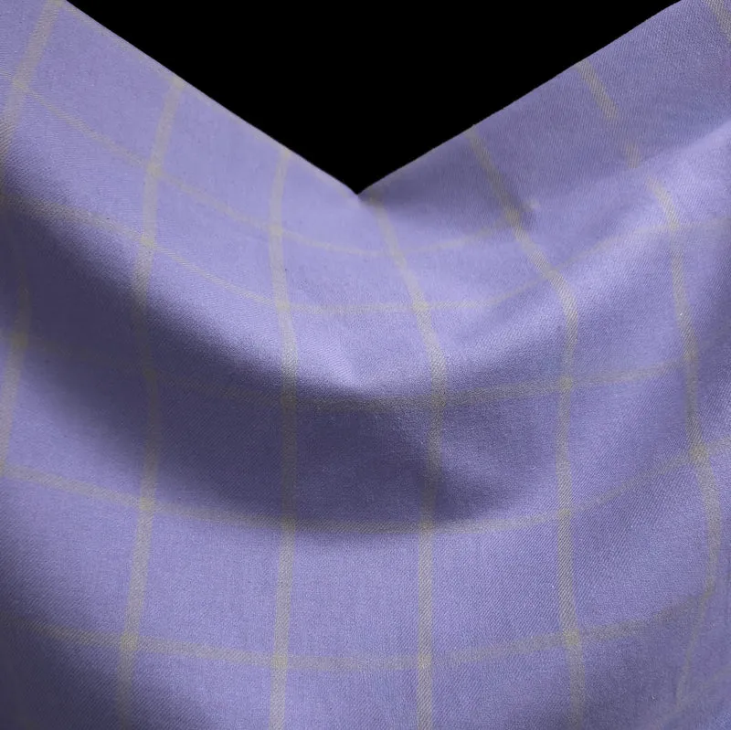 Flanelle de coton premium | Carreaux fenêtre lavande et gris