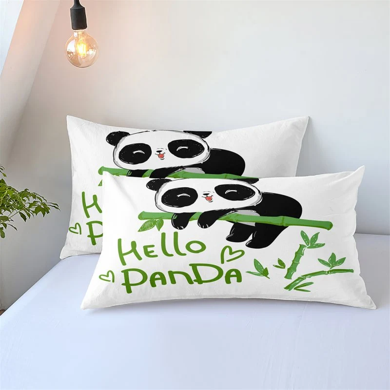 Housse de Couette et Deux Taies Panda Bambou 240cm