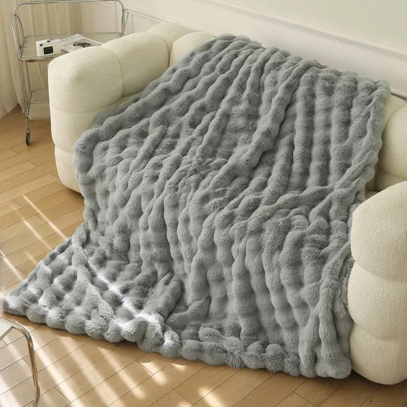 Couverture Polaire Plaid Fourrure Fausse Laine 950 g/m²