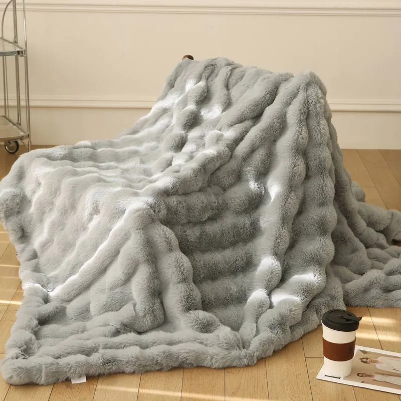 Couverture Polaire Plaid Fourrure Fausse Laine 950 g/m²