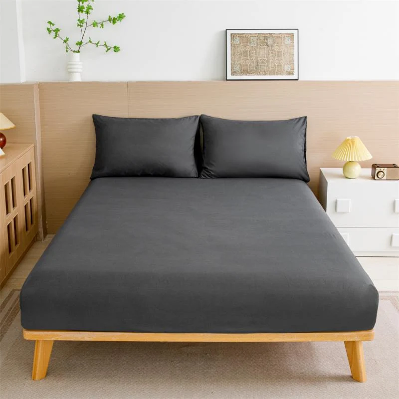 Drap Housse Drap Matelas Uni Confort Gris
