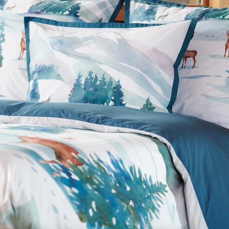 Taie d'oreiller Légende des Cimes - Percale de coton 120 fils/cm²