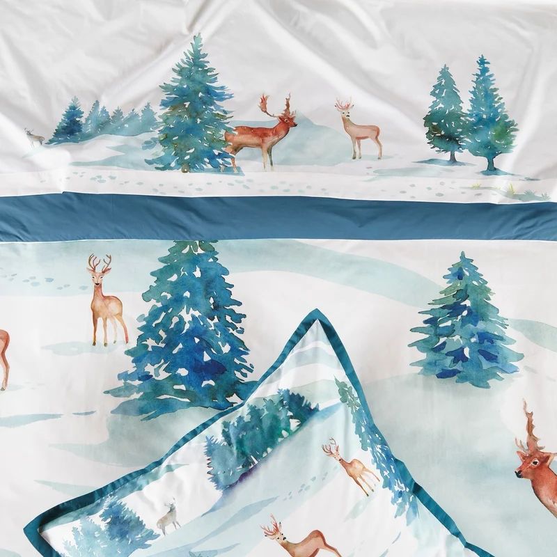 Drap plat Légende des Cimes - Percale de coton 120 fils/cm²