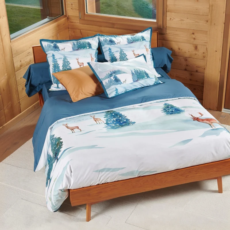 Drap plat Légende des Cimes - Percale de coton 120 fils/cm²