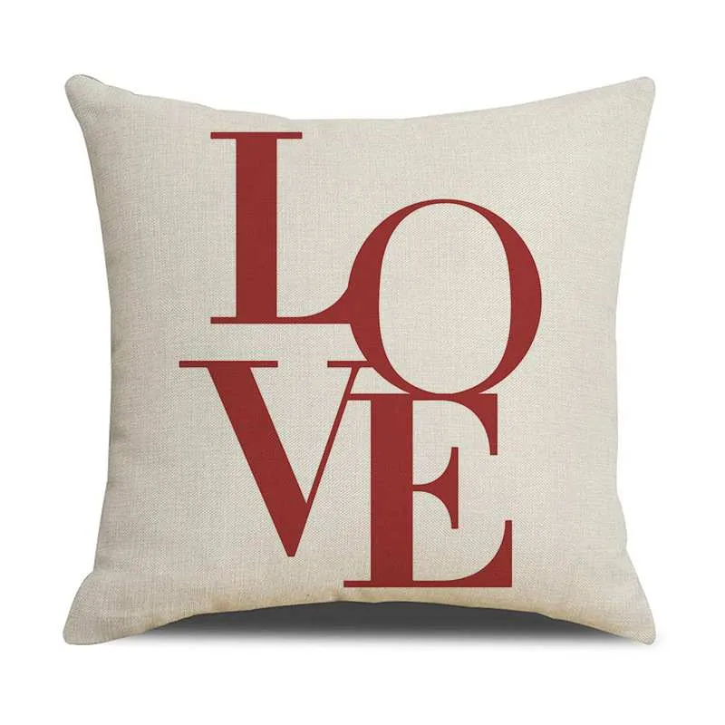 Housse de Coussin en Lin Imprimé Graphique 45x45
