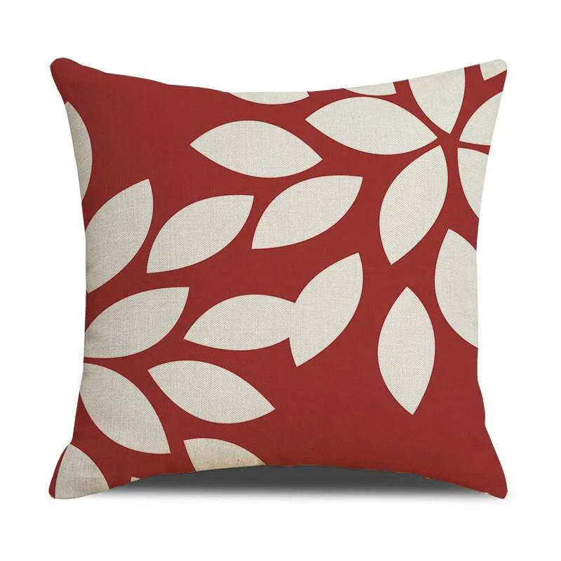 Housse de Coussin en Lin Imprimé Graphique 45x45