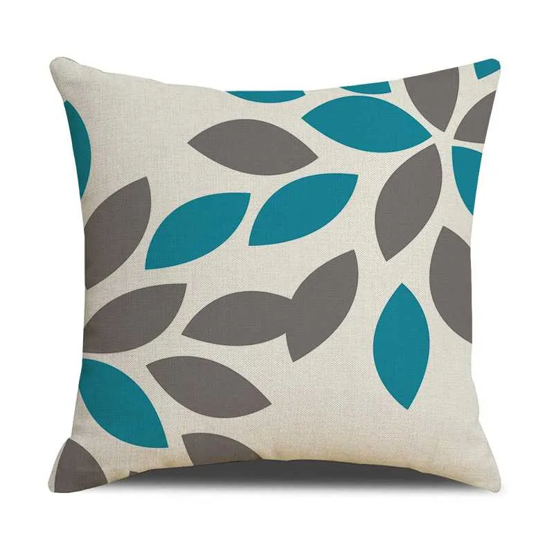 Housse de Coussin en Lin Imprimé Graphique 45x45