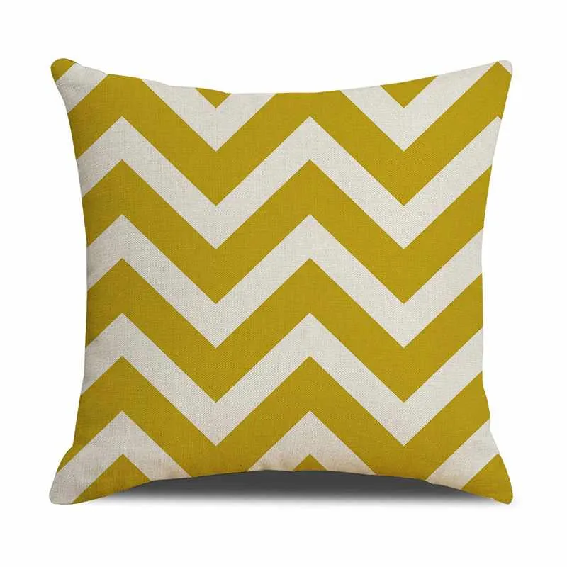 Housse de Coussin en Lin Imprimé Graphique 45x45