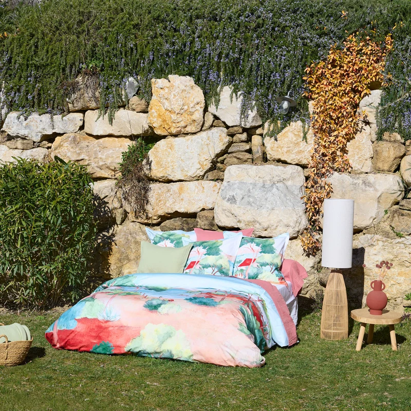 Housse de couette À l'ombre des pins - Percale de coton 120 fils