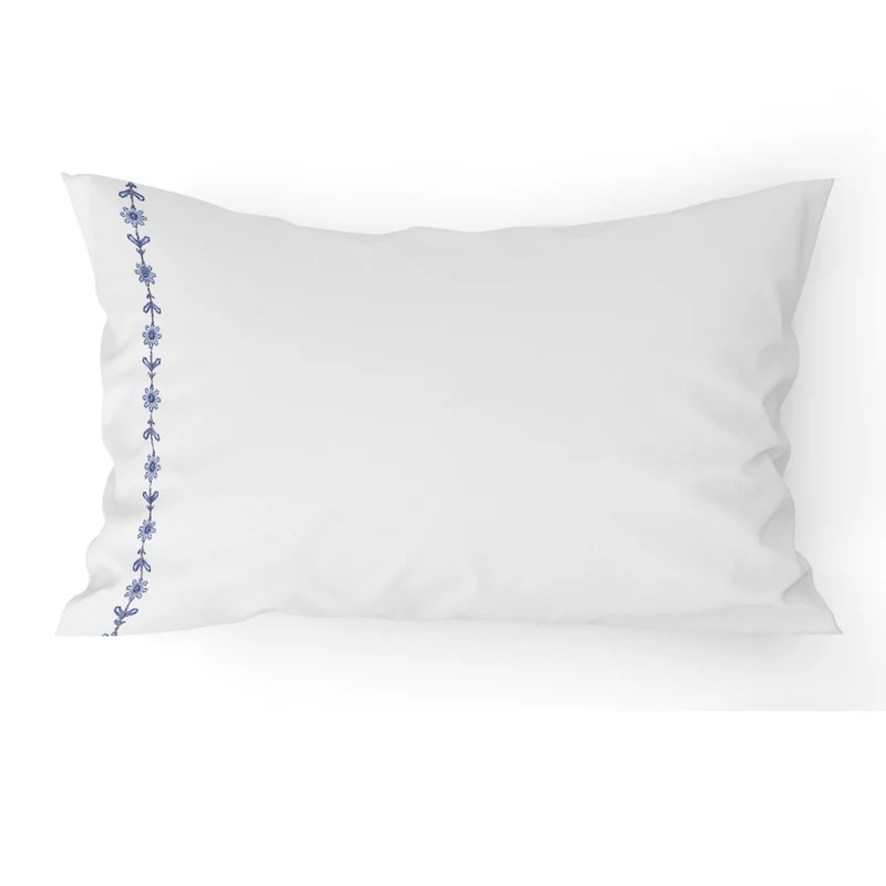 Taie d'oreiller Poème Bleu - Percale de coton