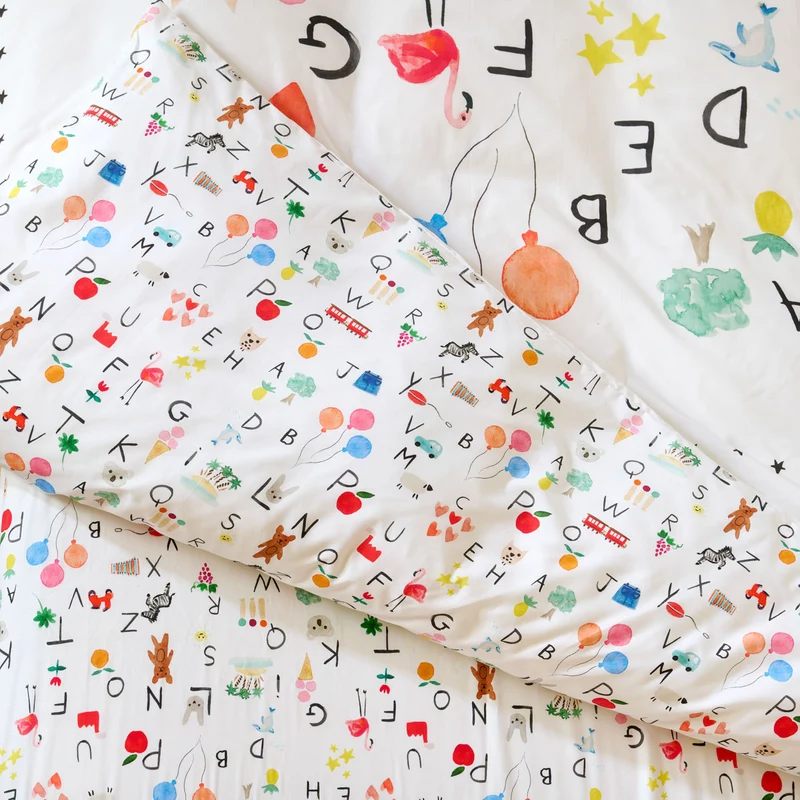 Housse de couette Abécédaire - Percale de coton