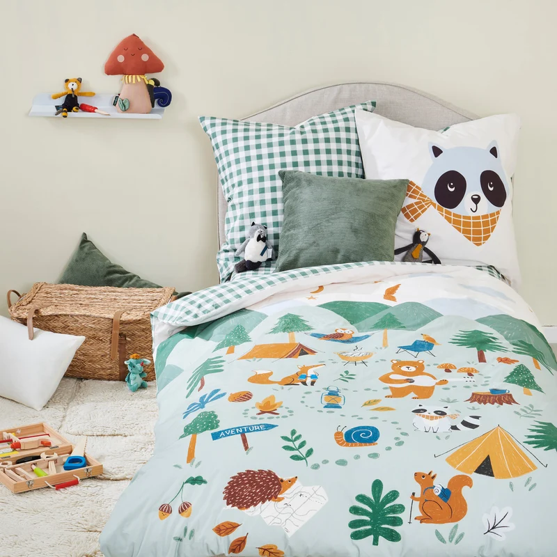 Housse de couette Les Louveteaux - Percale de coton