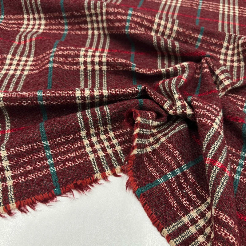 Tissu Tweed, Laine Coton - Tartan, Stradella