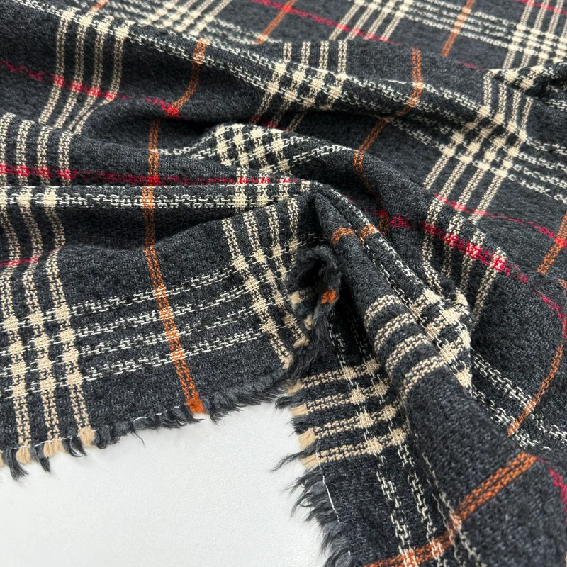 Tissu Tweed, Laine Coton - Tartan, Marcio