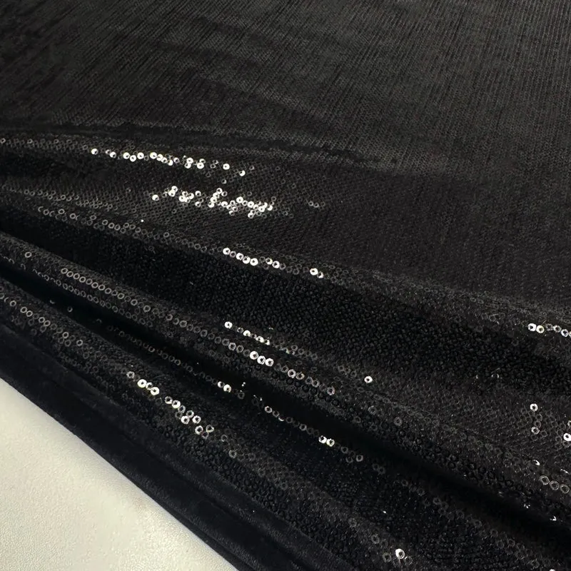 Tissu Velours Brodé, Paillettes - Miralux