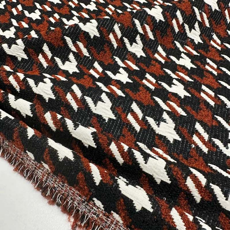 Tissu Manteau Brodé, Laine Paillettes - Brando