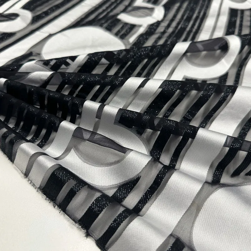 Tissu lancé-découpé, Soie - Tissé Métallisé, Spacer