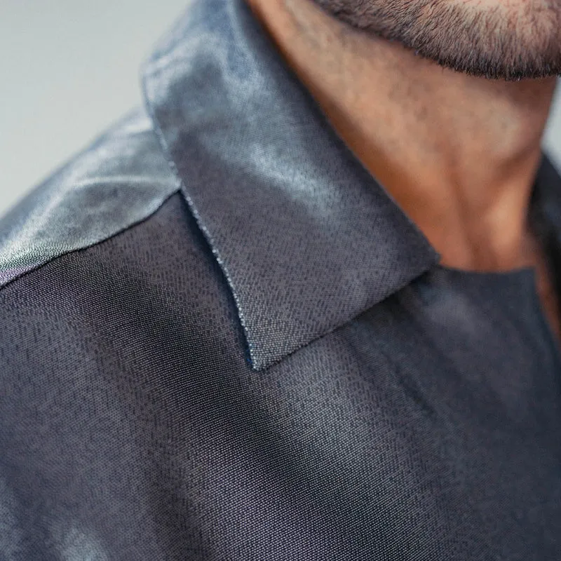 Tissu Twill Jacquard, Soie - Tissé Metallisé, Chromaia