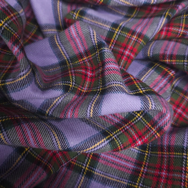 Flanelle de coton haut de gamme | Tartan Lavande