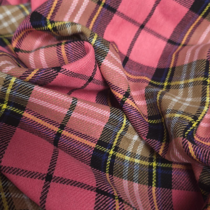 Flanelle de coton haut de gamme | Tartan Rose