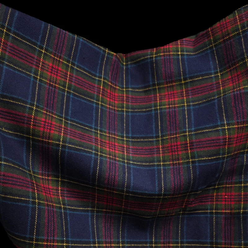 Flanelle de coton haut de gamme | Tartan Marine