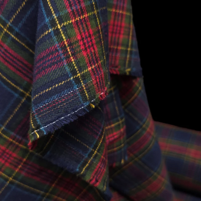 Flanelle de coton haut de gamme | Tartan Marine