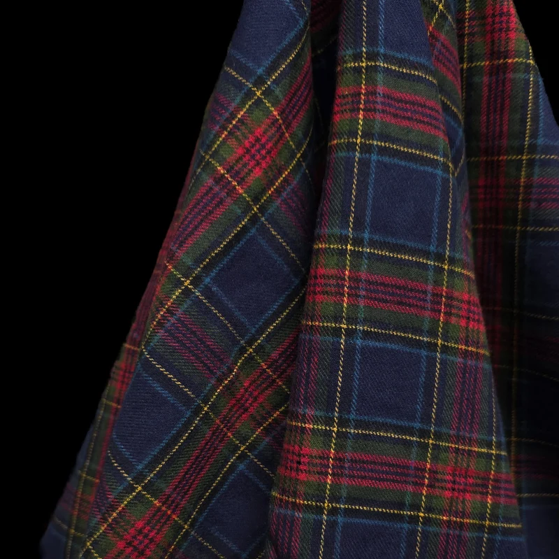Flanelle de coton haut de gamme | Tartan Marine