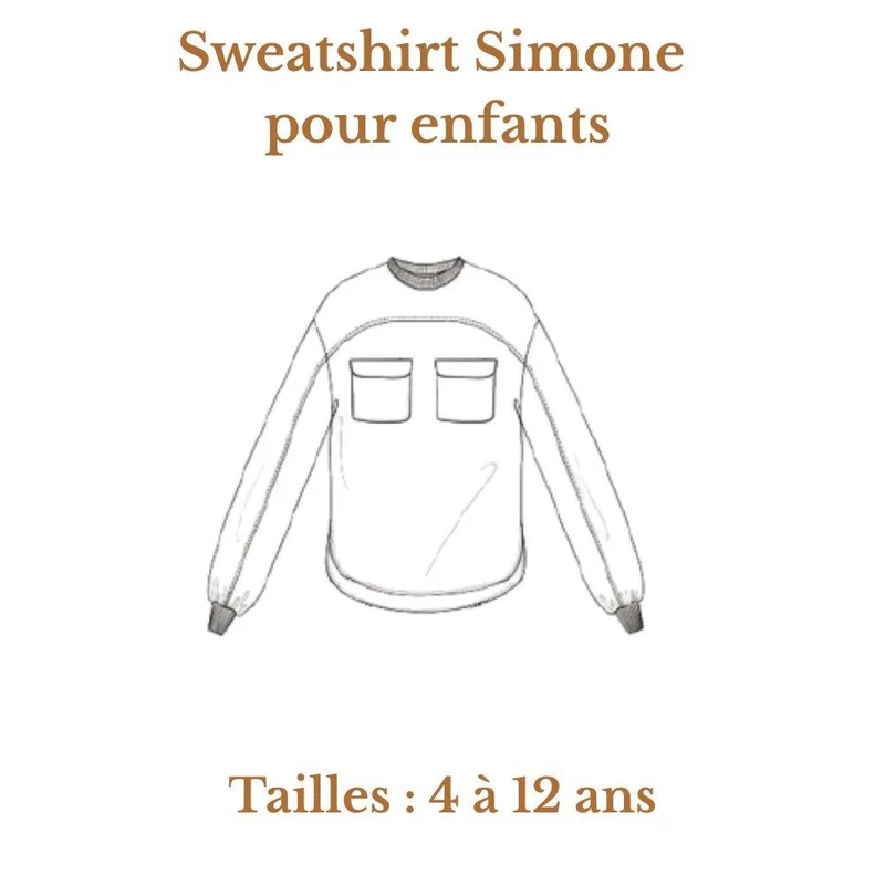 PATRON DE COUTURE PDF | Sweatshirt pour enfant Simone | Maéli Paris | FRANÇAIS SEULEMENT