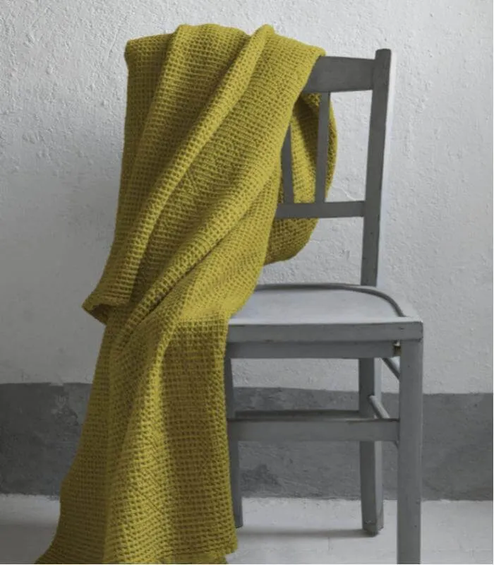 Jeté de canapé/ Couvre-lit 100% coton MAIA Vert Badiane