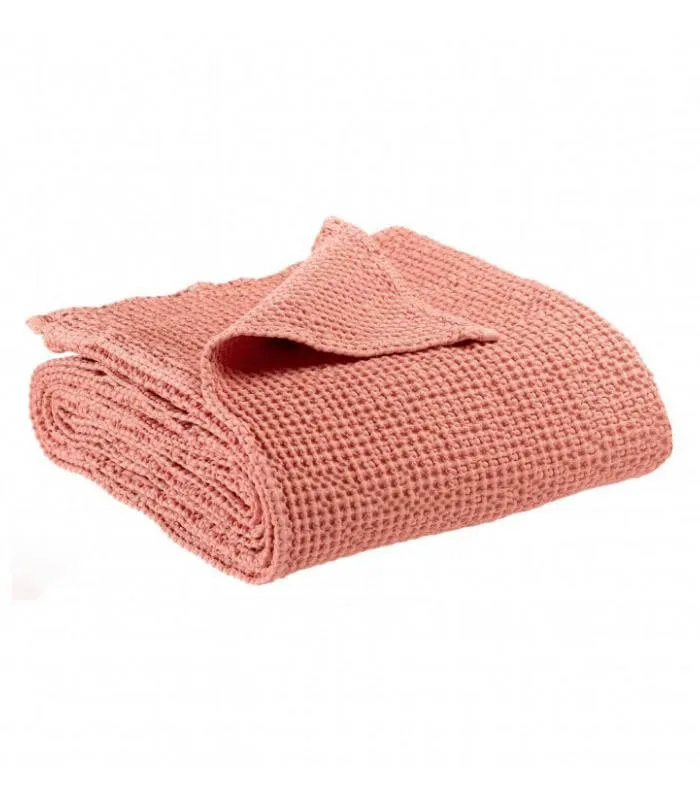 Jeté de canapé/ Couvre-lit 100% coton MAIA Rose