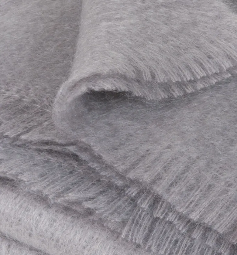 Plaid Mohair Gris Luxe 140 X 180 cm