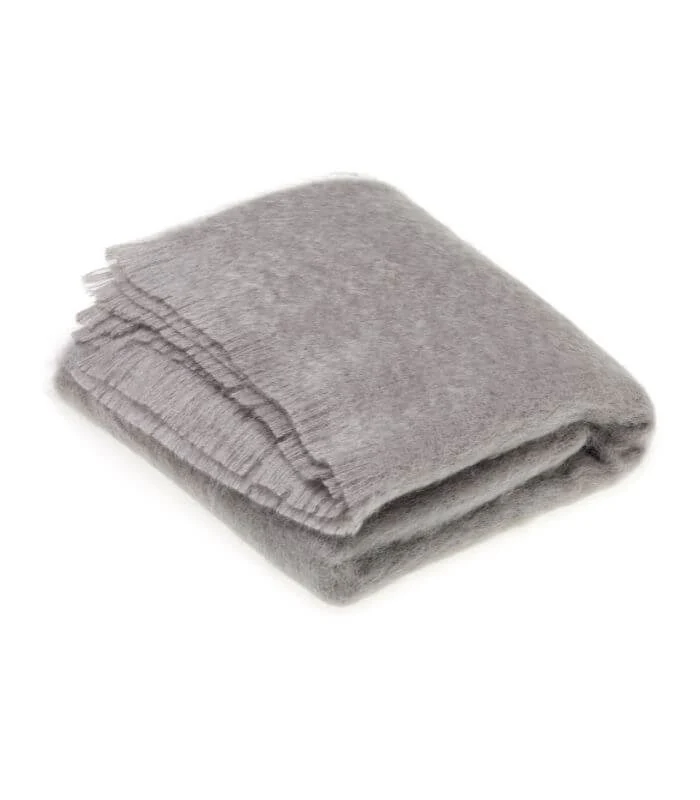 Plaid Mohair Gris Luxe 140 X 180 cm
