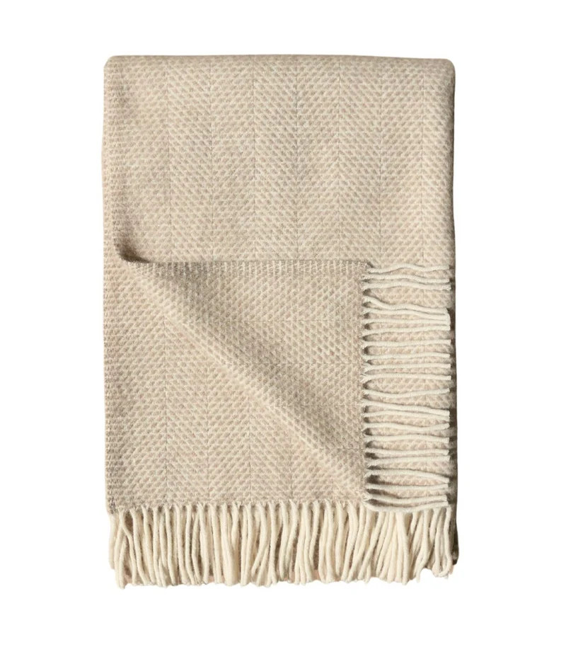 Plaid Laine Beehive Beige 150 X 183 cm