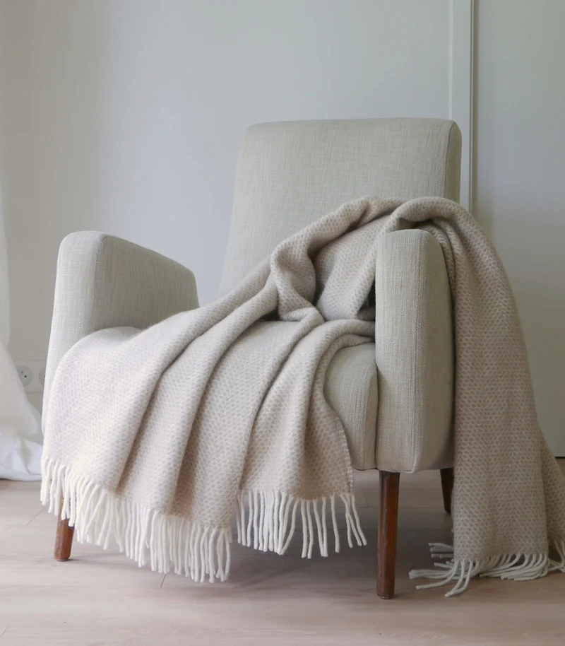 Plaid Laine Beehive Beige 150 X 183 cm