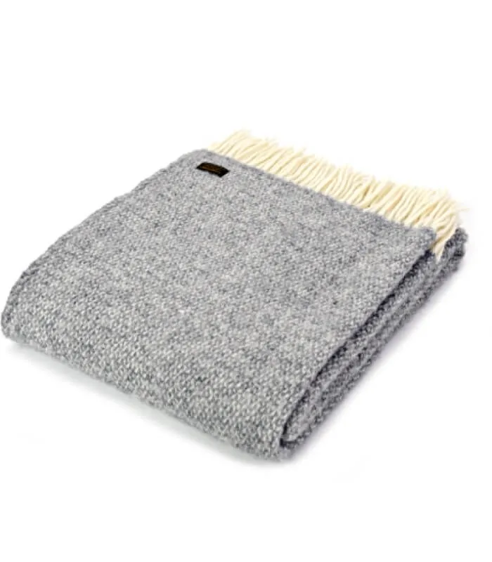 Plaid Pure Laine Gris 150 X 183 cm