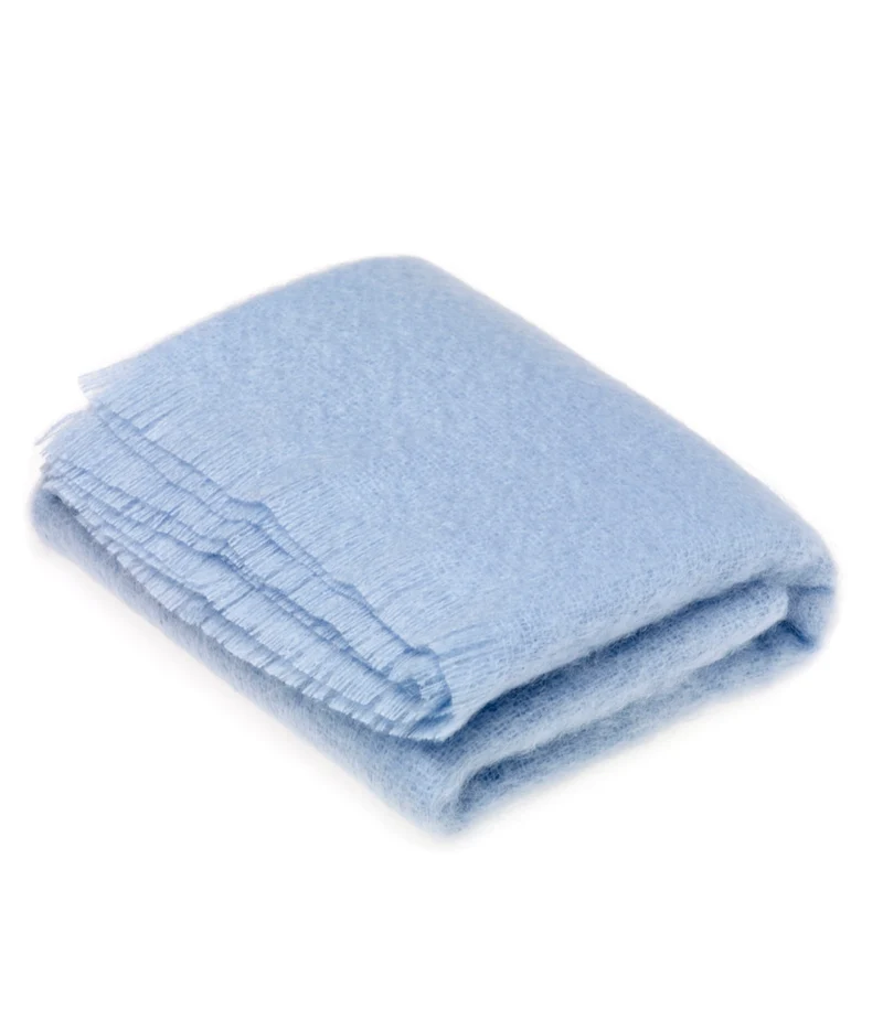 Plaid Mohair Bleu Ciel Luxe 140 X 180 cm