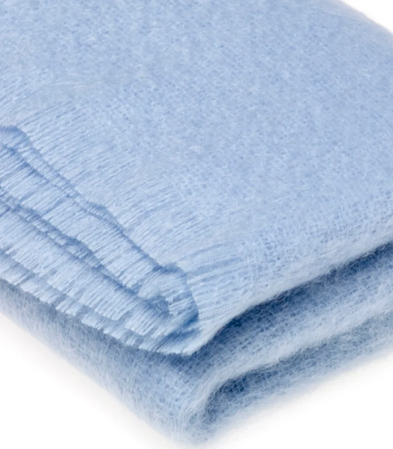 Plaid Mohair Bleu Ciel Luxe 140 X 180 cm