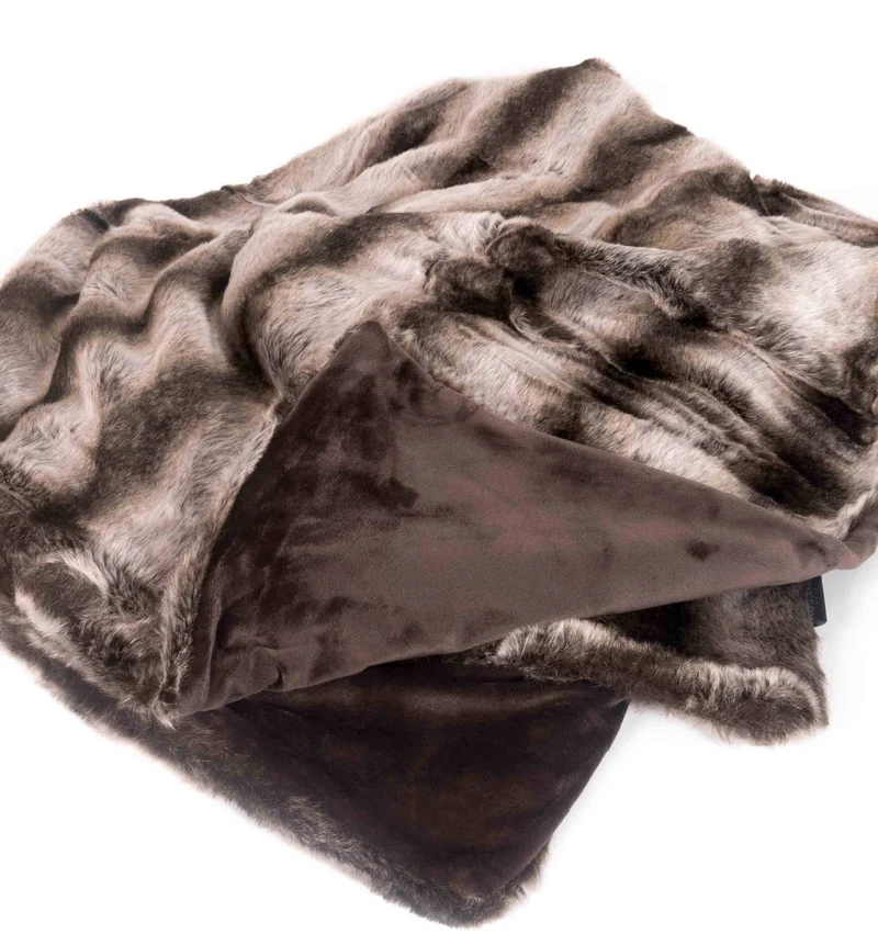 Plaid Fausse Fourrure Loup foncé 150 X 200 cm