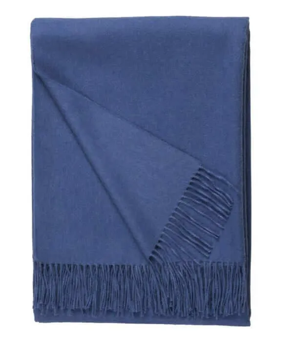 Plaid Laine Alpaga Luxe Bleu foncé 130 X 180cm