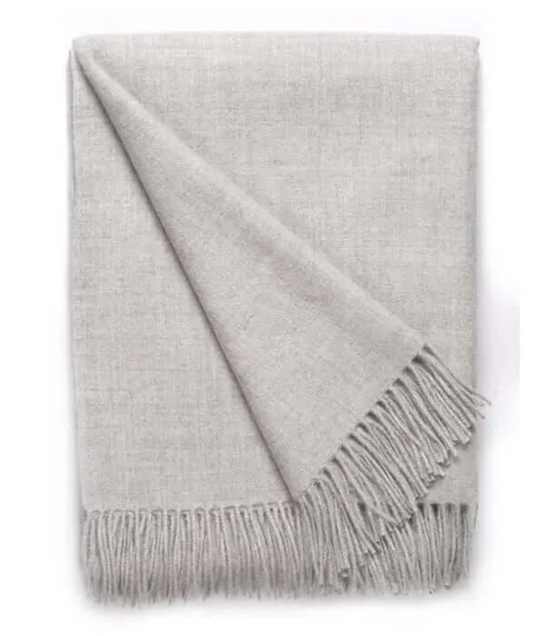 Plaid Laine Alpaga Luxe Gris Clair 130 X 180cm