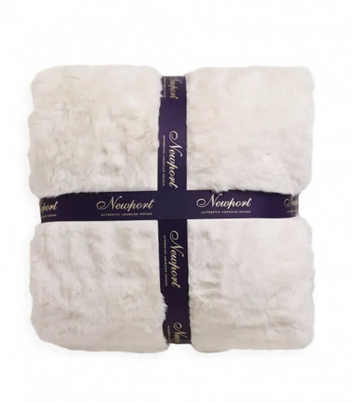 Couvre-lit Fausse Fourrure LUXE Blanc cassé 240 X 260 cm