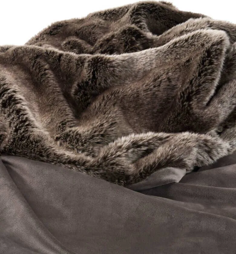 Plaid Fausse Fourrure LUXE Ours brun 130 X 180 cm