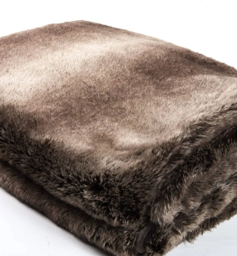 Plaid Fausse Fourrure LUXE Ours brun 130 X 180 cm