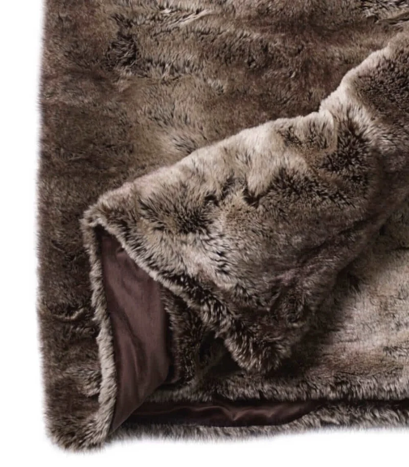 Plaid Fausse Fourrure LUXE Ours brun 130 X 180 cm