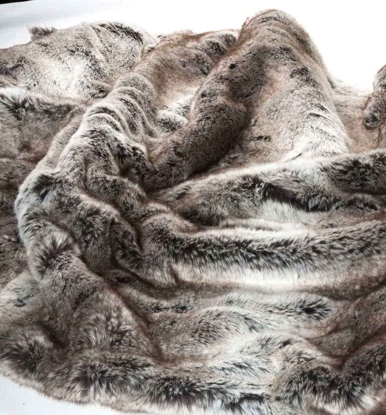 Plaid Fausse Fourrure LUXE Gris 130 X 180 cm