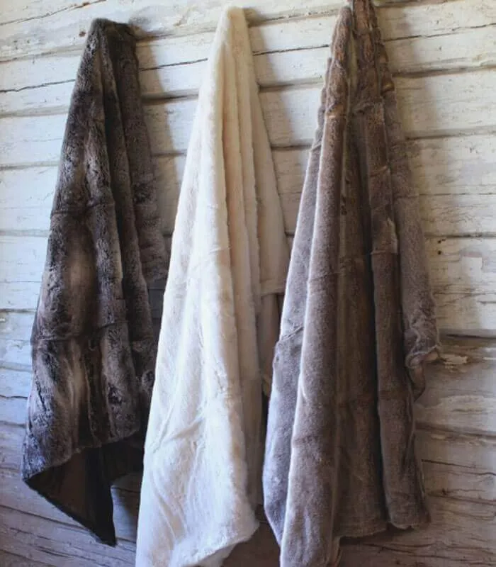 Plaid Fausse Fourrure LUXE Gris 130 X 180 cm