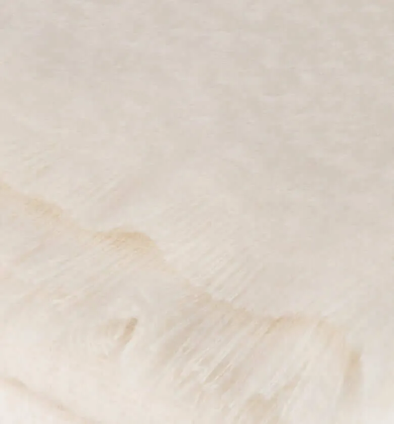Plaid Mohair Blanc Cassé Naturel Luxe 140 X 180 cm