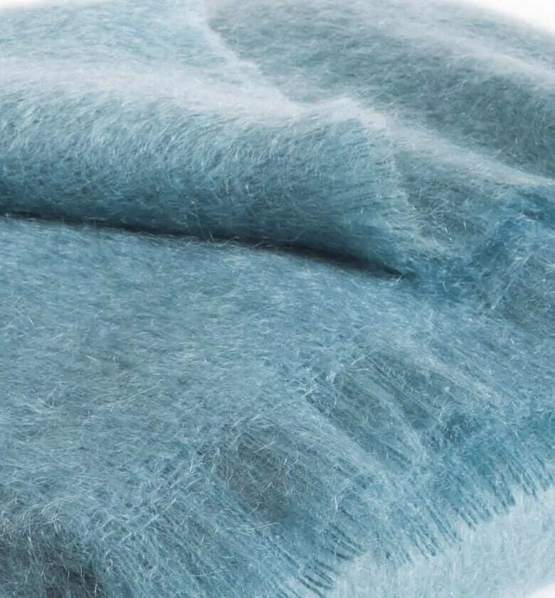 Plaid Mohair Bleu Vert Luxe 140 X 180 cm